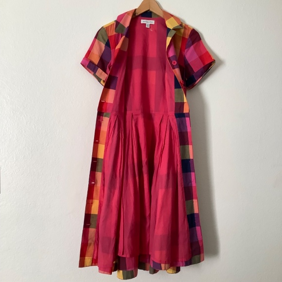 Emily and Fin Pink/Multicolored Button Down Dress Size US XS UK 8 EU 36 - Picture 3 of 13